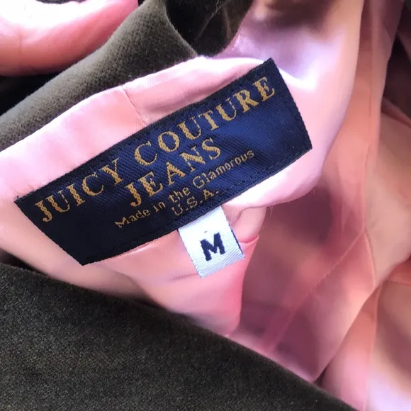 Juicy Couture Jean Blazer Vintage Y2K Medium Green Velvet Academic Clueless Rare