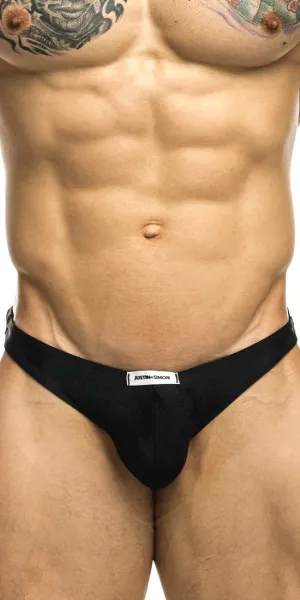 Justin Simon Xsj03 Silky Sexy Thongs Black