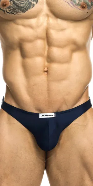Justin Simon Xsj03 Silky Sexy Thongs Navy