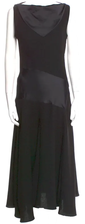J.W. Anderson UK. (LOEWE). Black Viscose Blend Bateau Neckline Long Dress