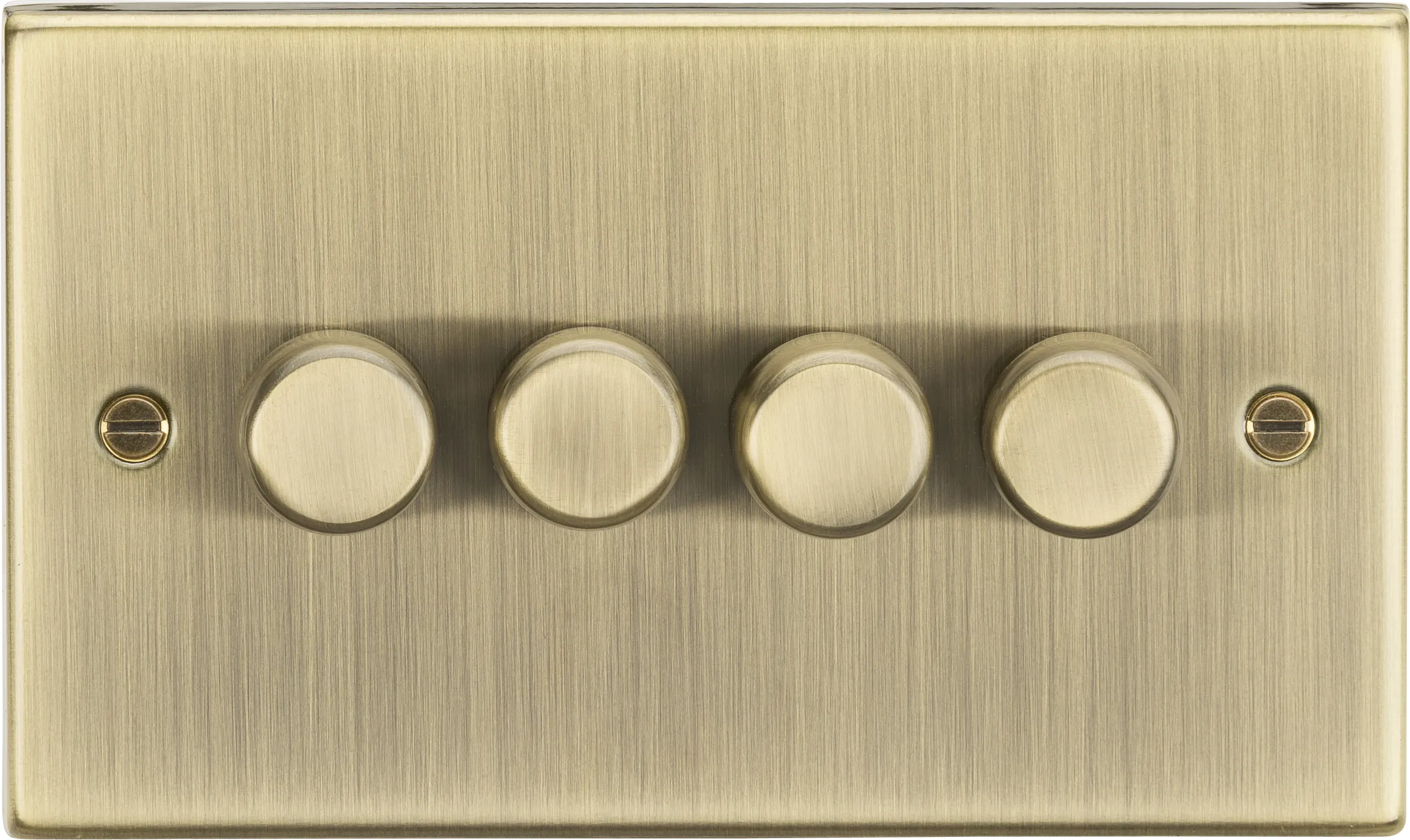 Knightsbridge CS2184AB Square Edge 4G 2 Way 10-200W Trailing Edge Dimmer - Antique Brass
