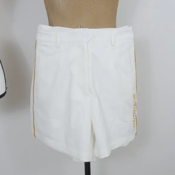 KYOUKO Harry Potter White Cotton High Waist Gold Pin Stripe Size Small Shorts