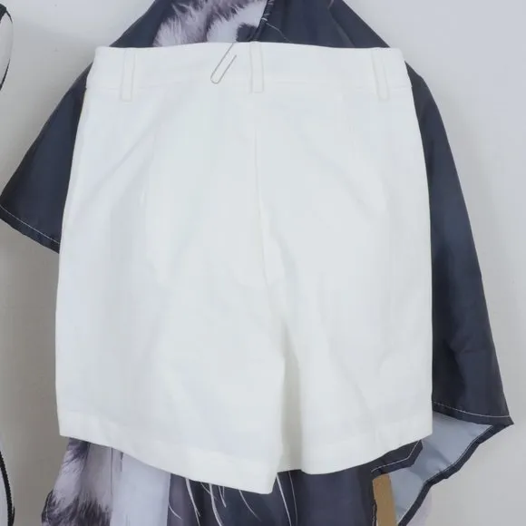 KYOUKO Harry Potter White Cotton High Waist Gold Pin Stripe Size Small Shorts