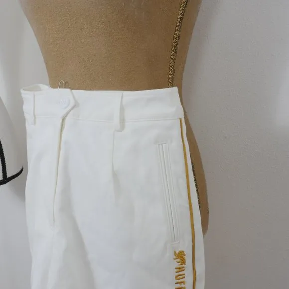 KYOUKO Harry Potter White Cotton High Waist Gold Pin Stripe Size Small Shorts
