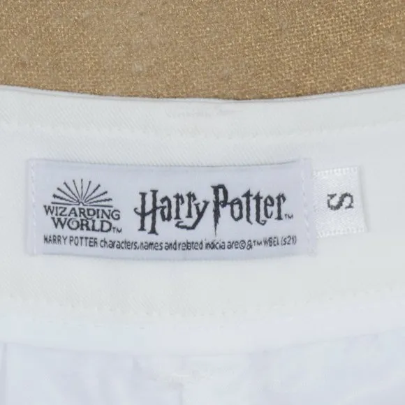 KYOUKO Harry Potter White Cotton High Waist Gold Pin Stripe Size Small Shorts