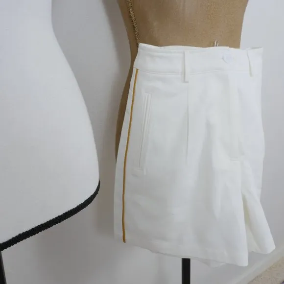 KYOUKO Harry Potter White Cotton High Waist Gold Pin Stripe Size Small Shorts