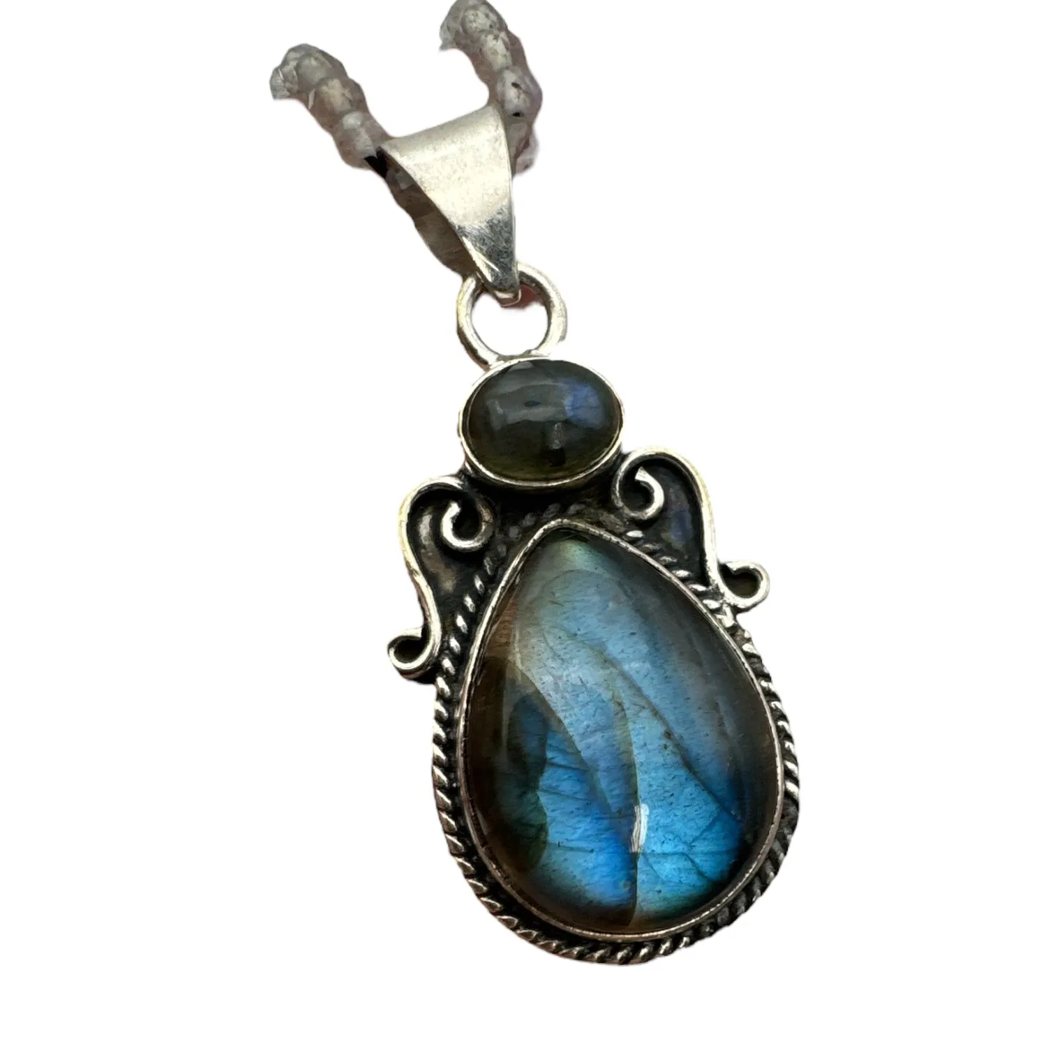 Labradorite Solid 925 Sterling Silver Pendant Necklace