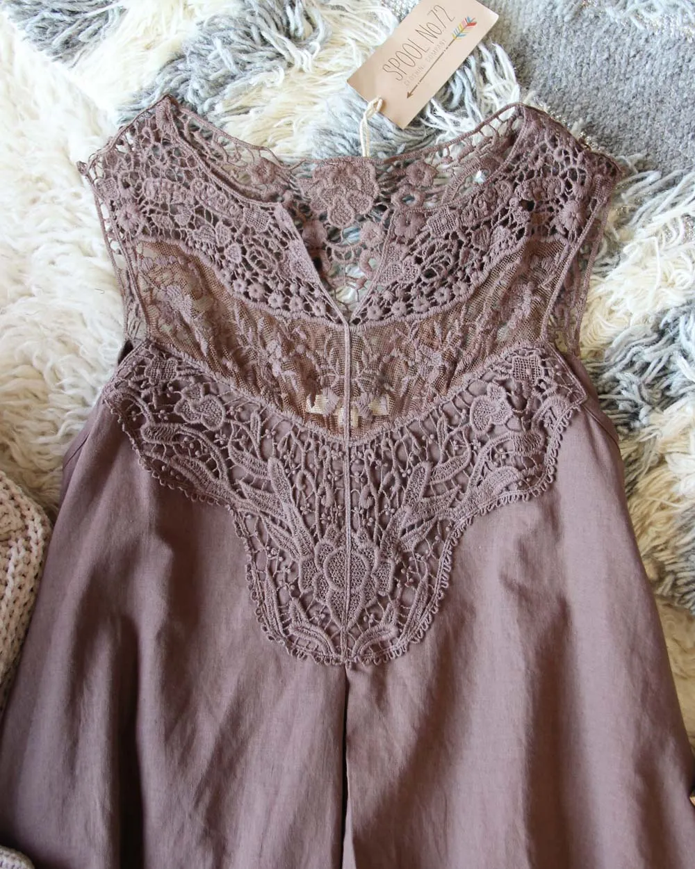 Lace Gypsy Dress in Mocha