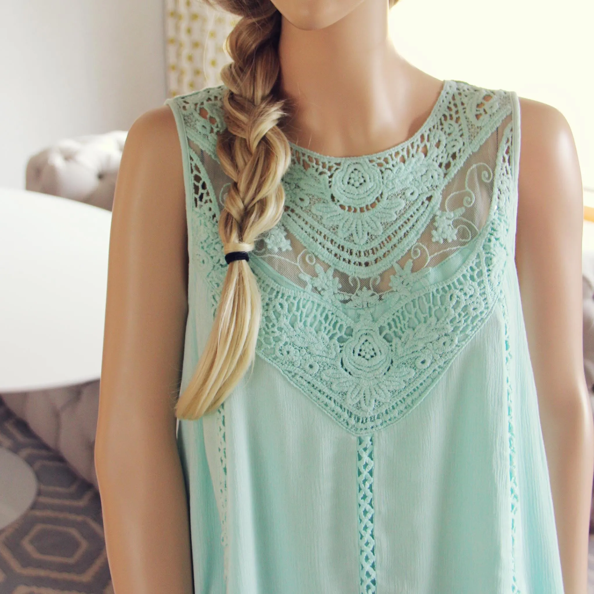 Lace Gypsy Dress in Sage