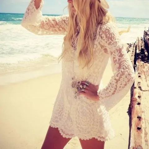 Laced in Snow Dress