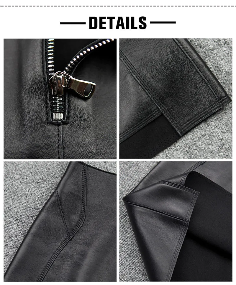 Lady Leather Sheepskin Skirt Solid Simple Front Rear Asymmetric Design Hip Wrap Short Dress 2022 Autumn Winter New TF4795