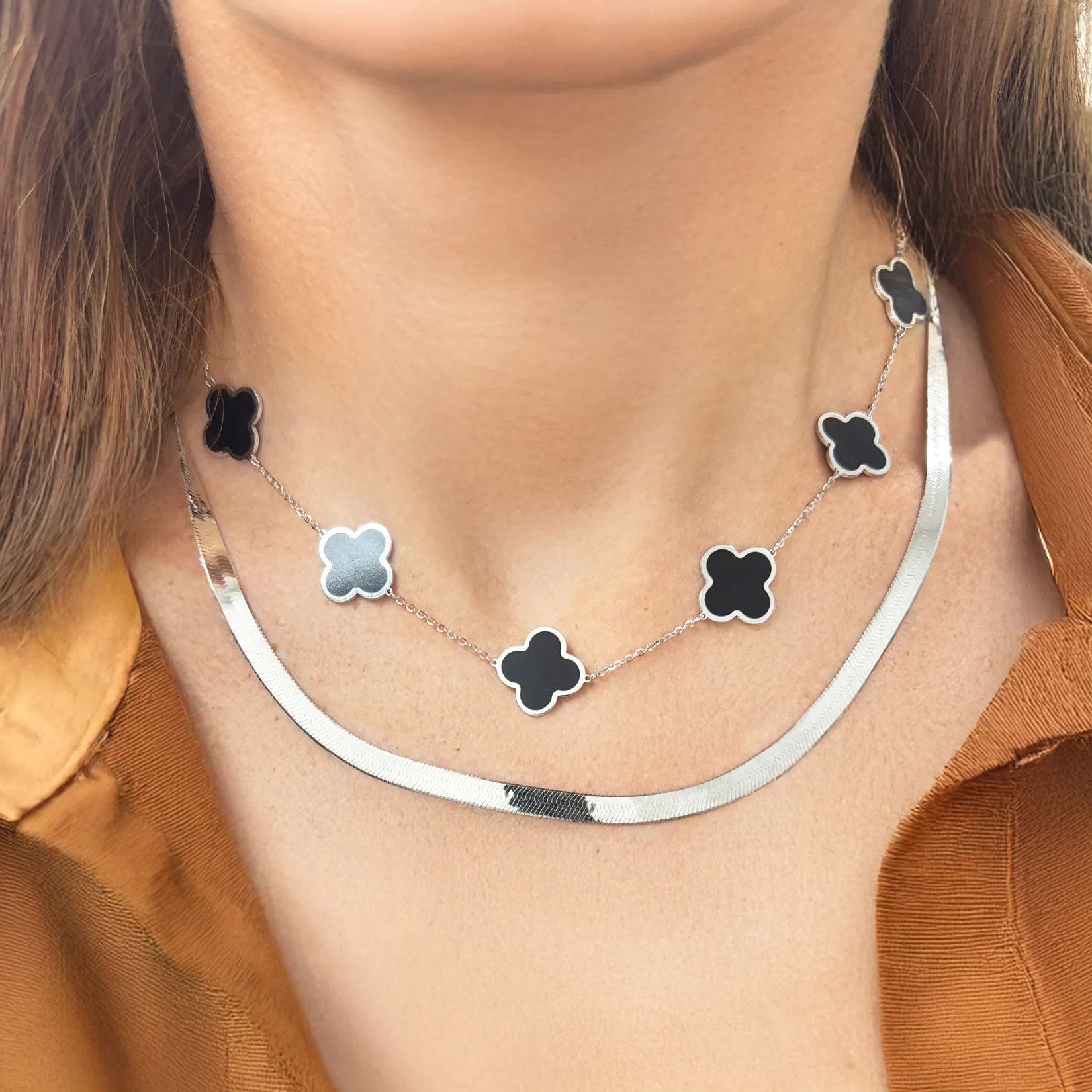 Large Herringbone Necklace