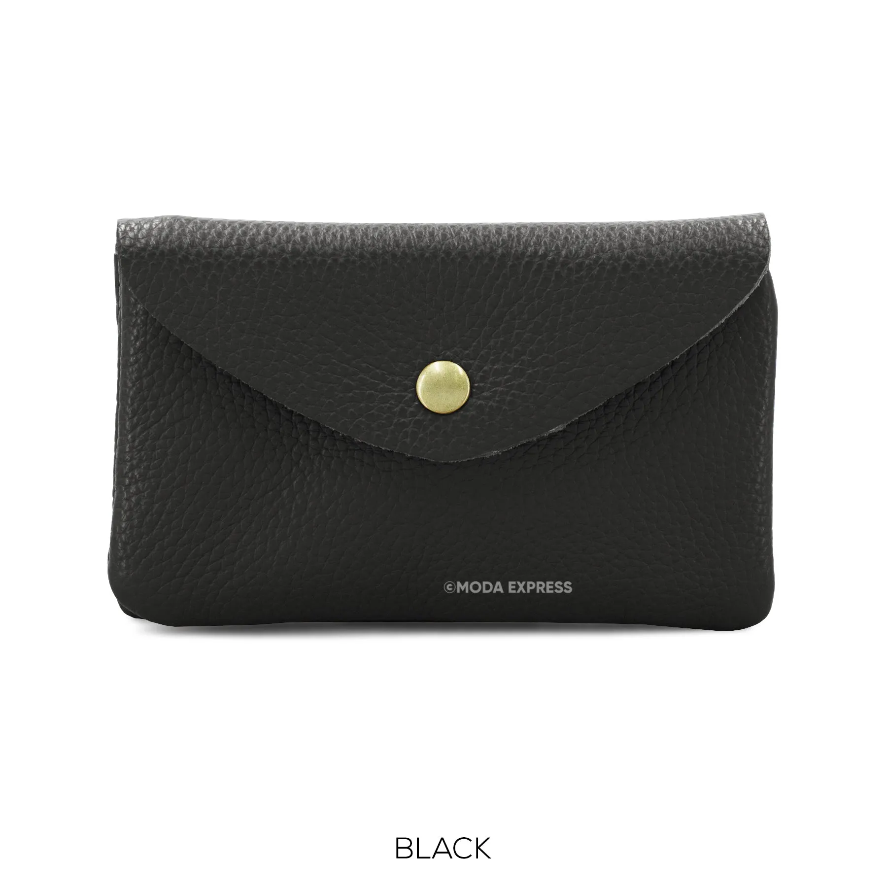 Larger leather purse in Black