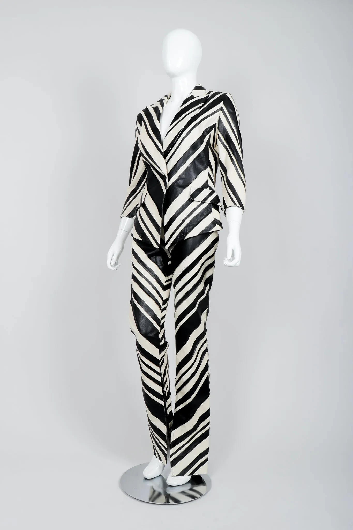 Leather Chevron Zebra Suit