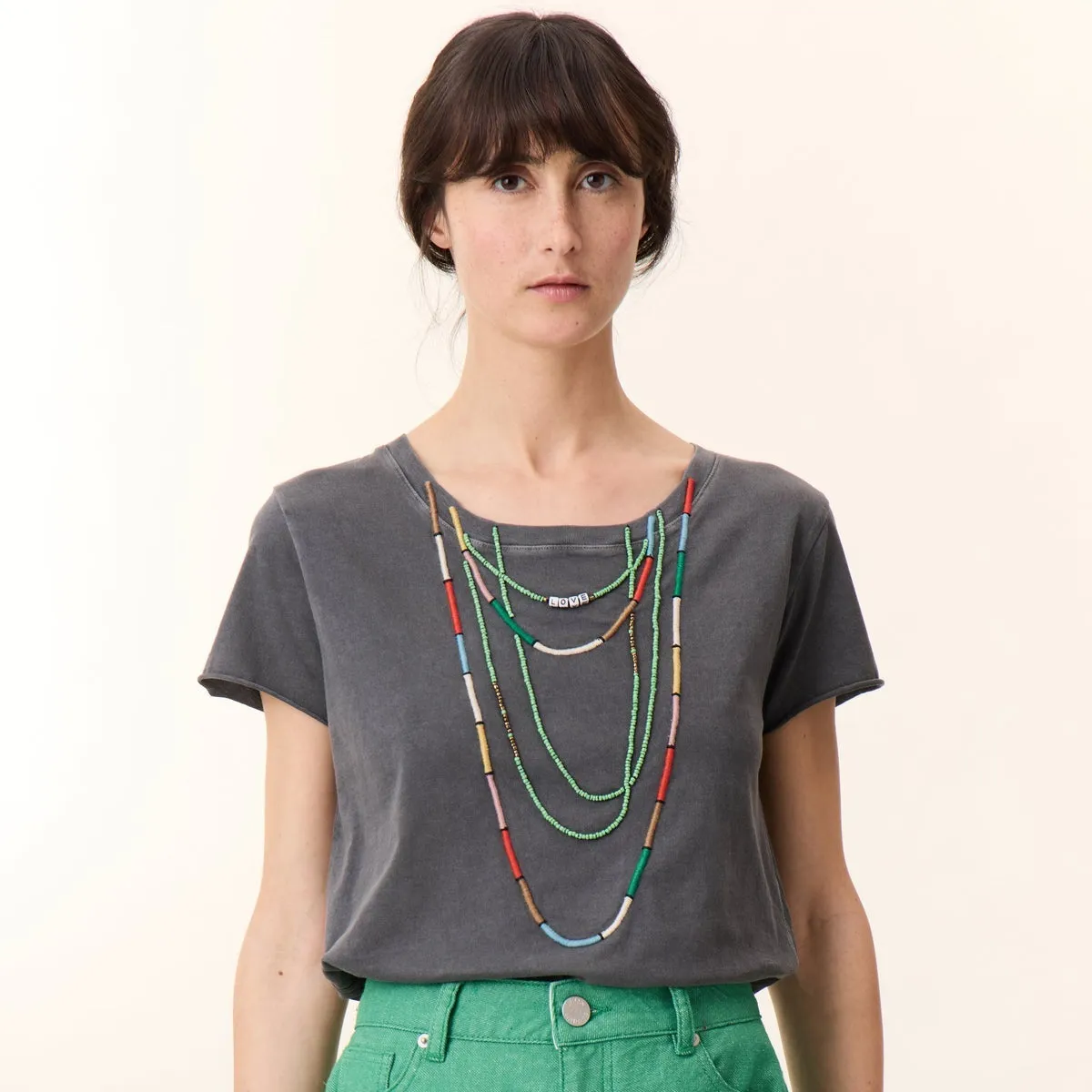 Leon & Harper Toro Beads T-Shirt Carbone