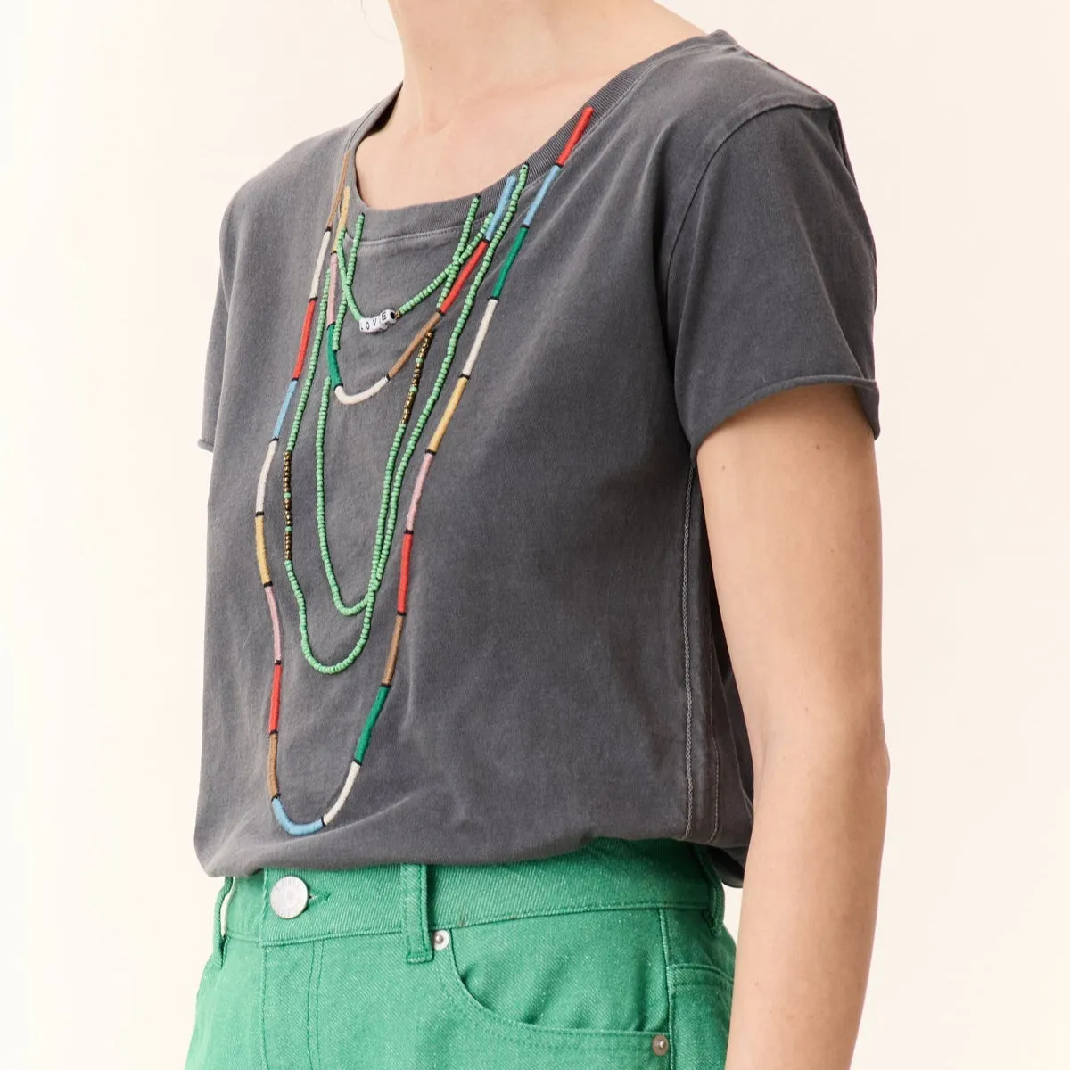 Leon & Harper Toro Beads T-Shirt Carbone