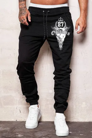 Letter Graphic Print Drawstring Waist Men's Sweatpants