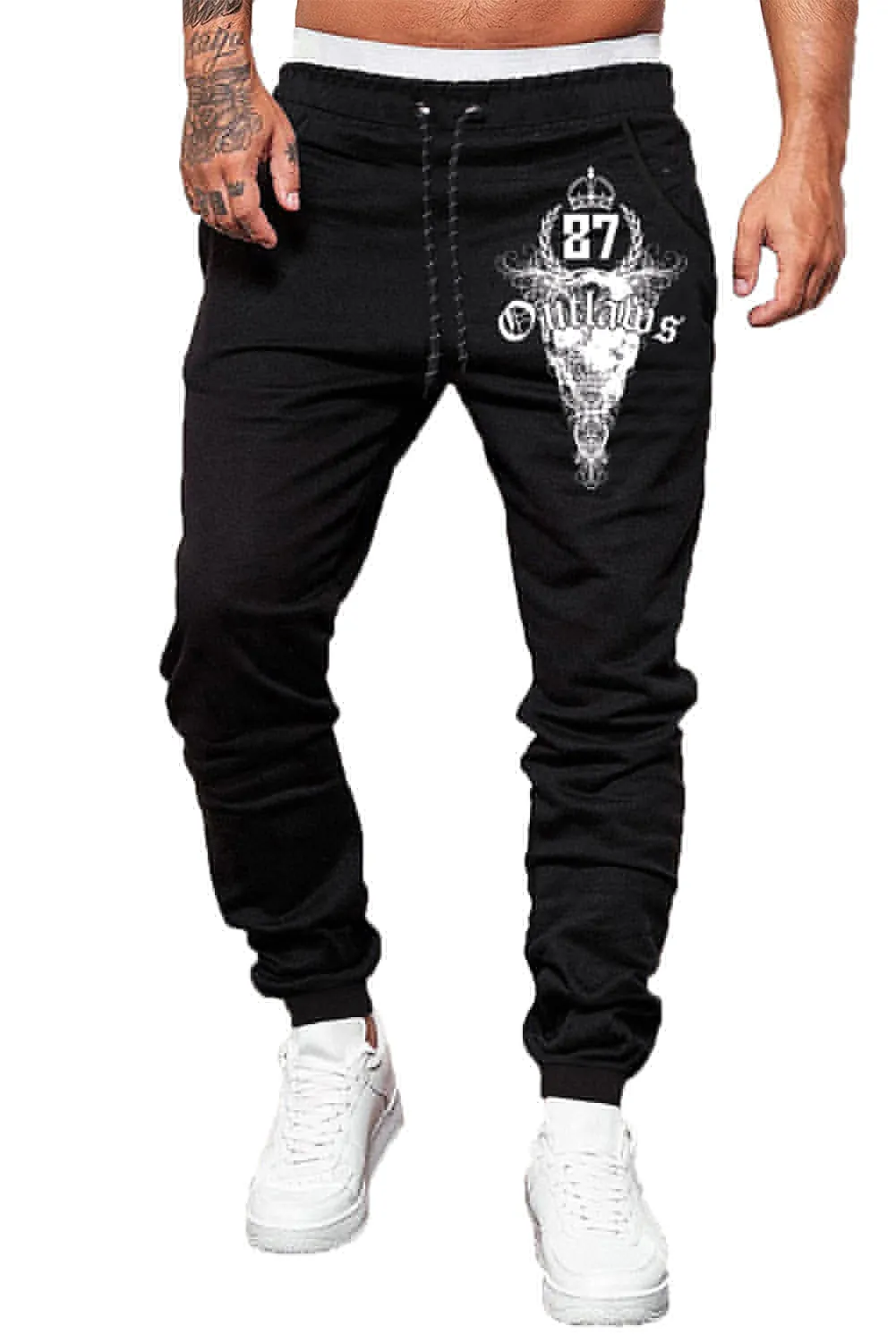 Letter Graphic Print Drawstring Waist Men's Sweatpants