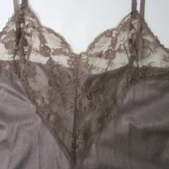 Lingerie Romper Teddy Logo Taupe Scallop Lace