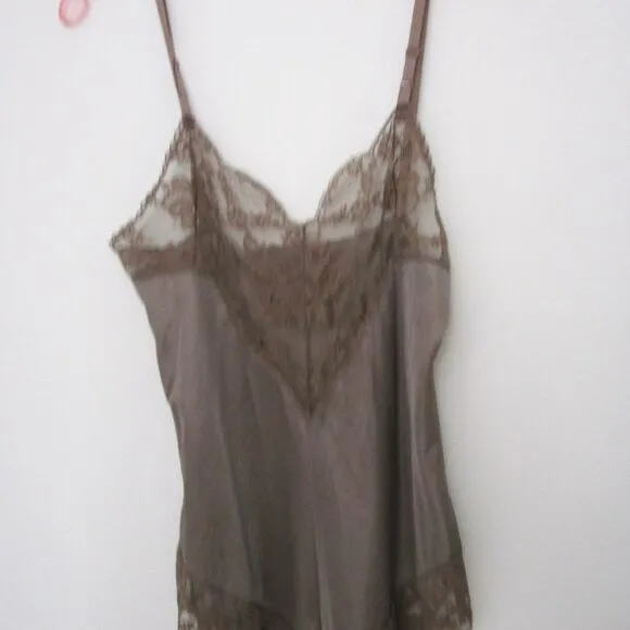 Lingerie Romper Teddy Logo Taupe Scallop Lace