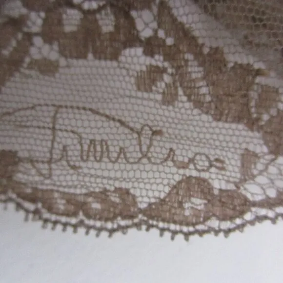 Lingerie Romper Teddy Logo Taupe Scallop Lace