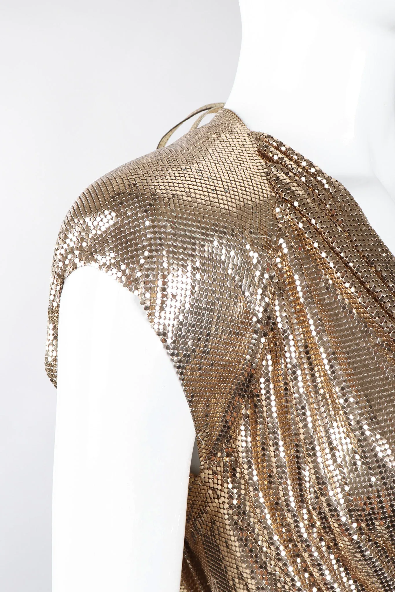 Liquid Gold Cowl Top & Skirt Set