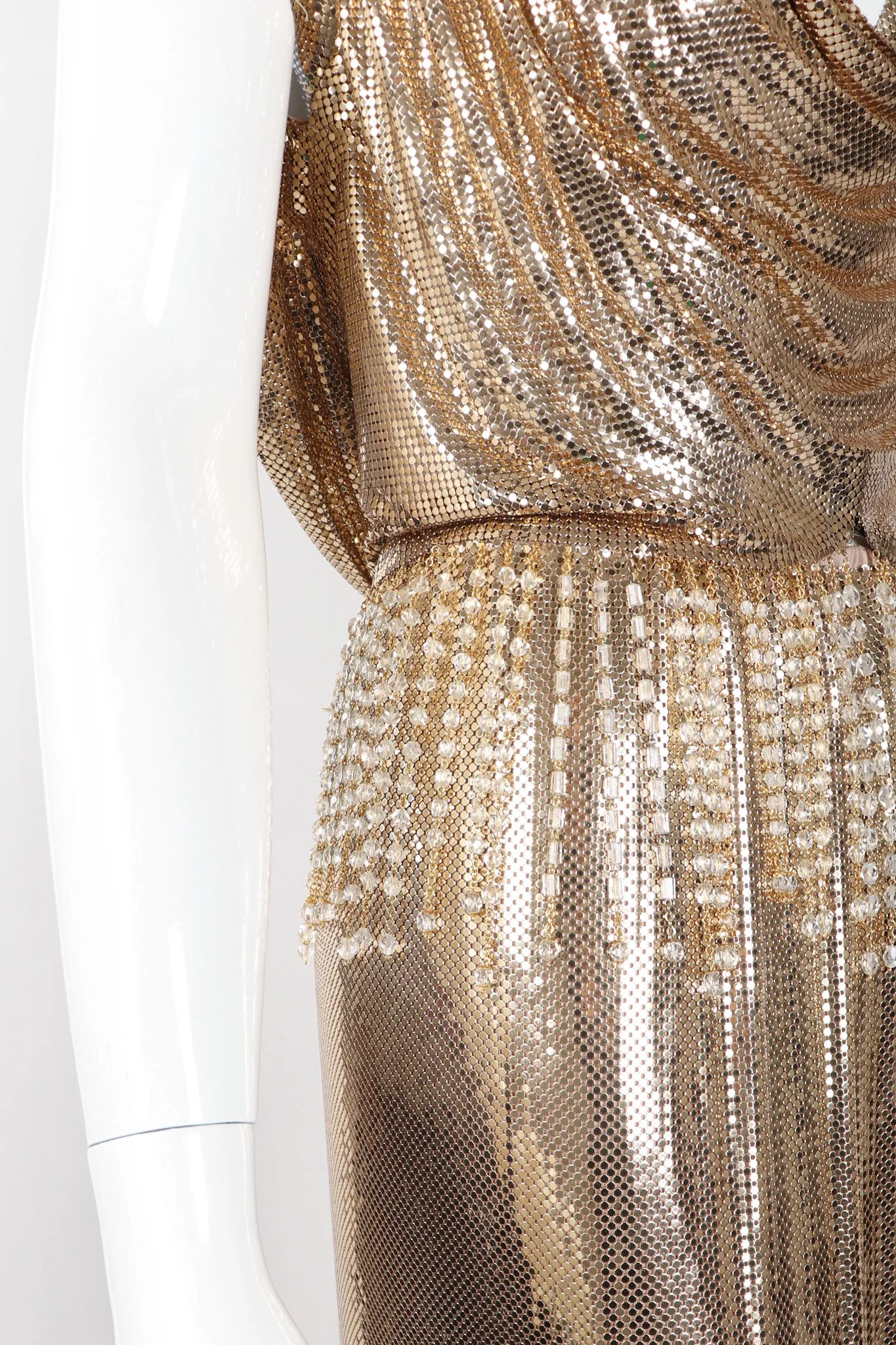 Liquid Gold Cowl Top & Skirt Set