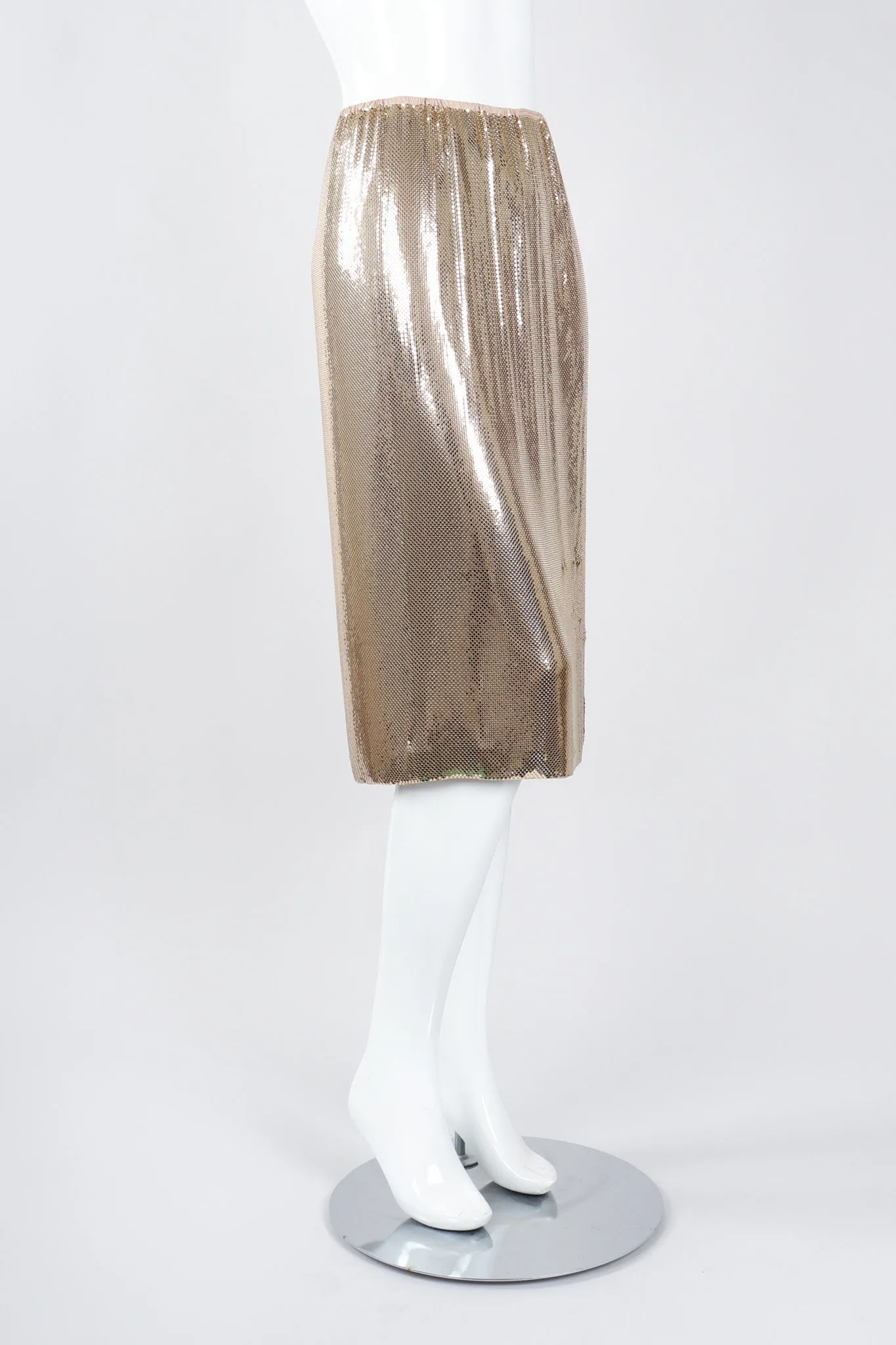 Liquid Gold Cowl Top & Skirt Set
