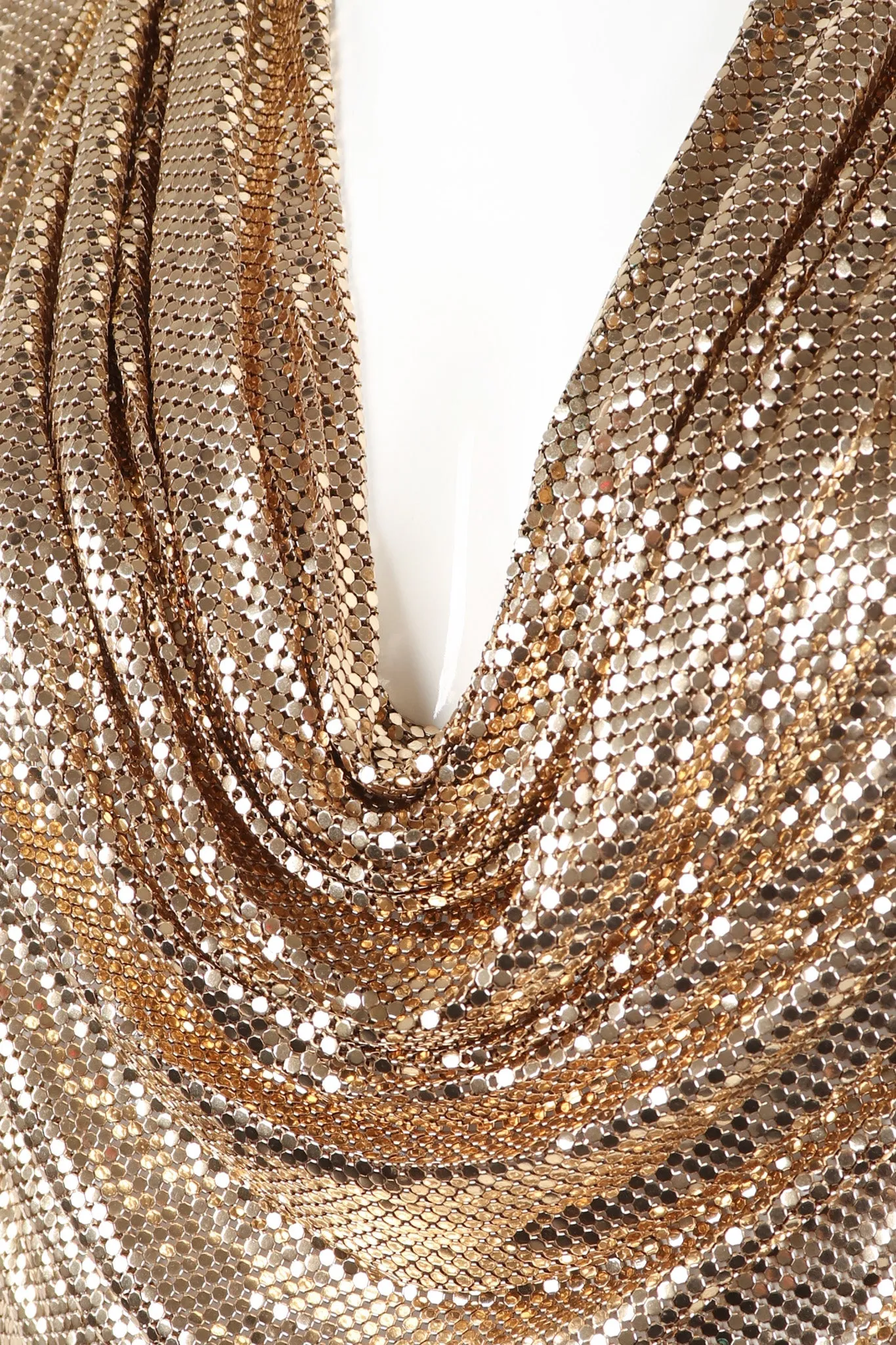 Liquid Gold Cowl Top & Skirt Set