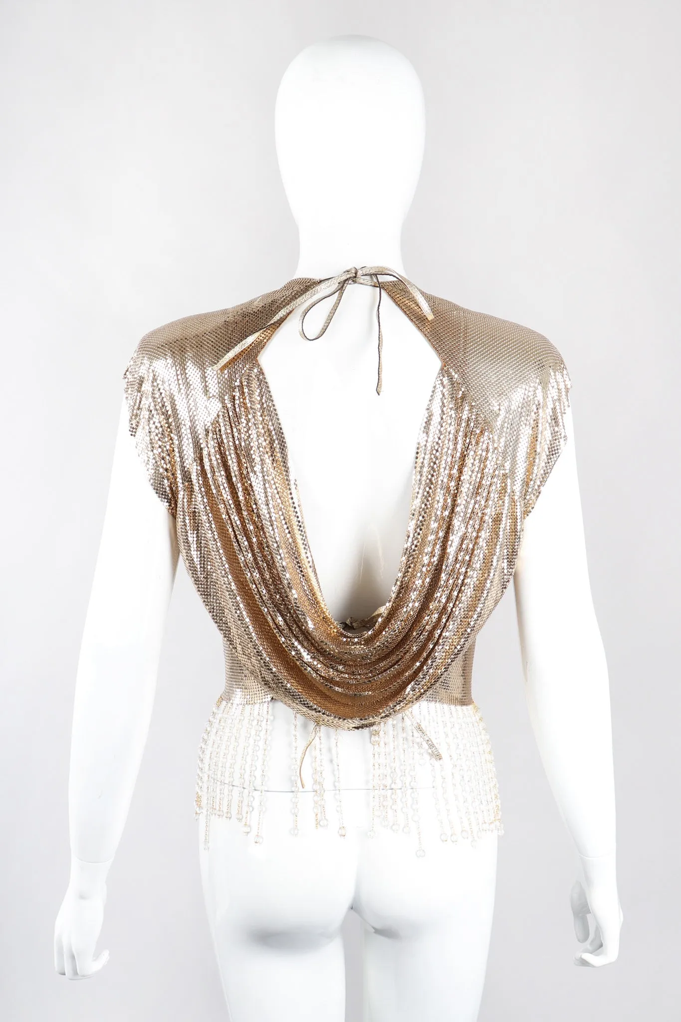 Liquid Gold Cowl Top & Skirt Set