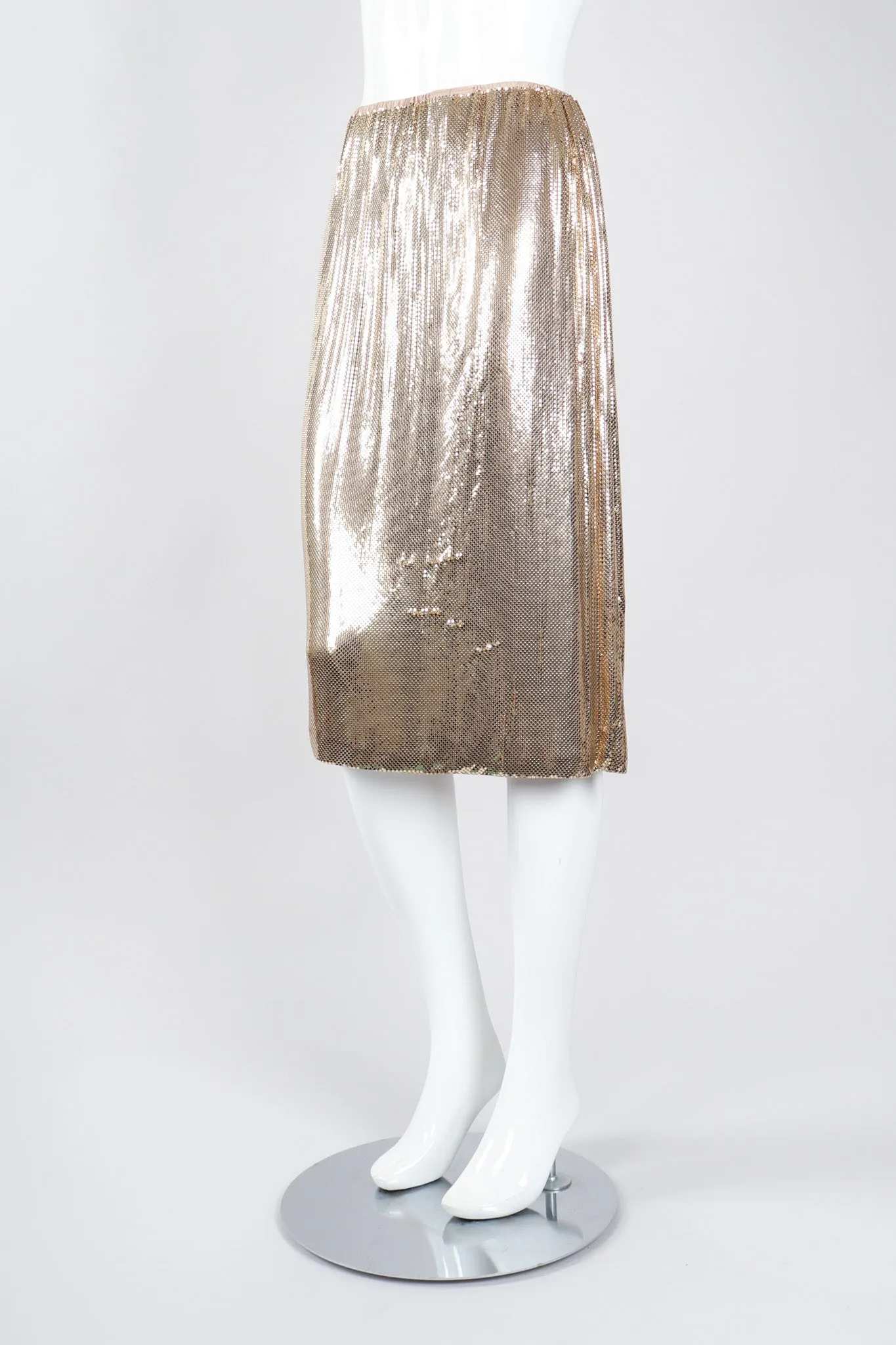 Liquid Gold Cowl Top & Skirt Set