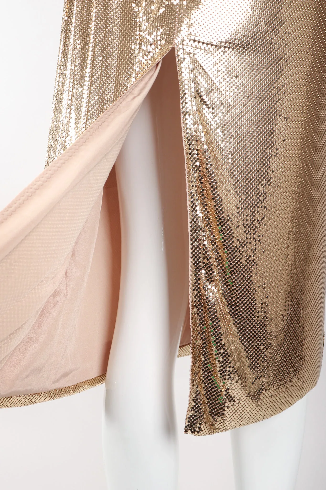 Liquid Gold Cowl Top & Skirt Set