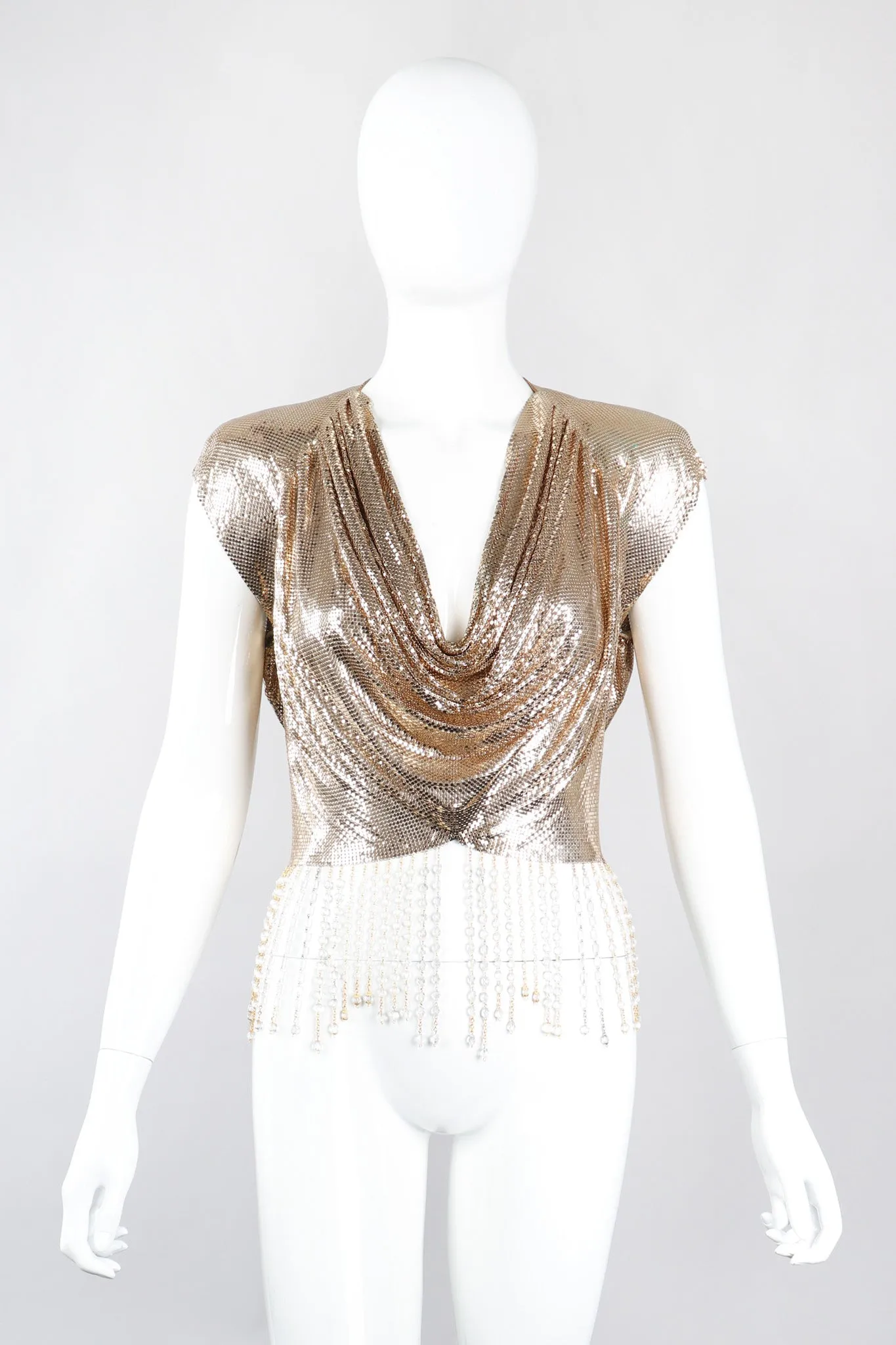 Liquid Gold Cowl Top & Skirt Set