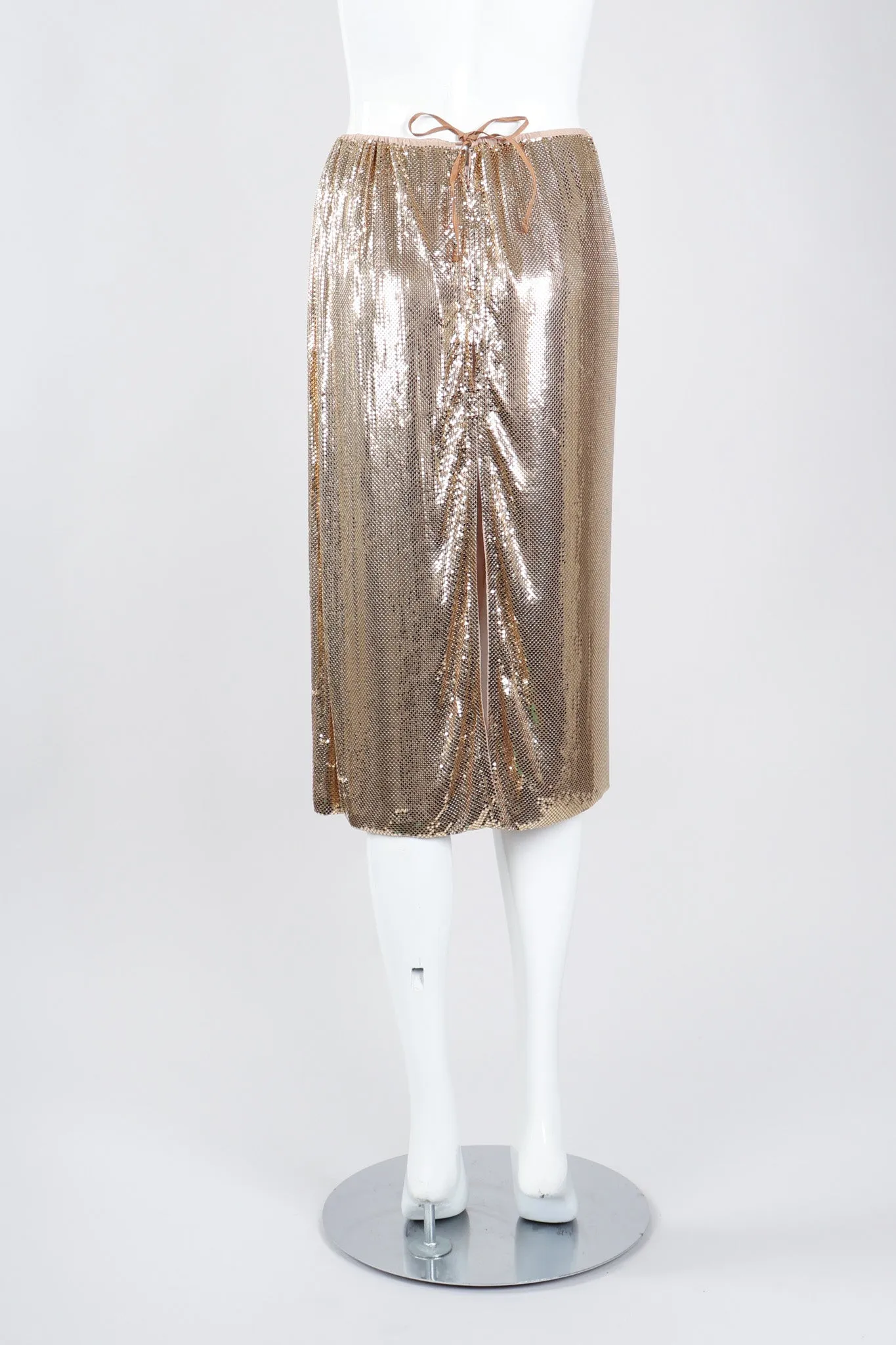 Liquid Gold Cowl Top & Skirt Set