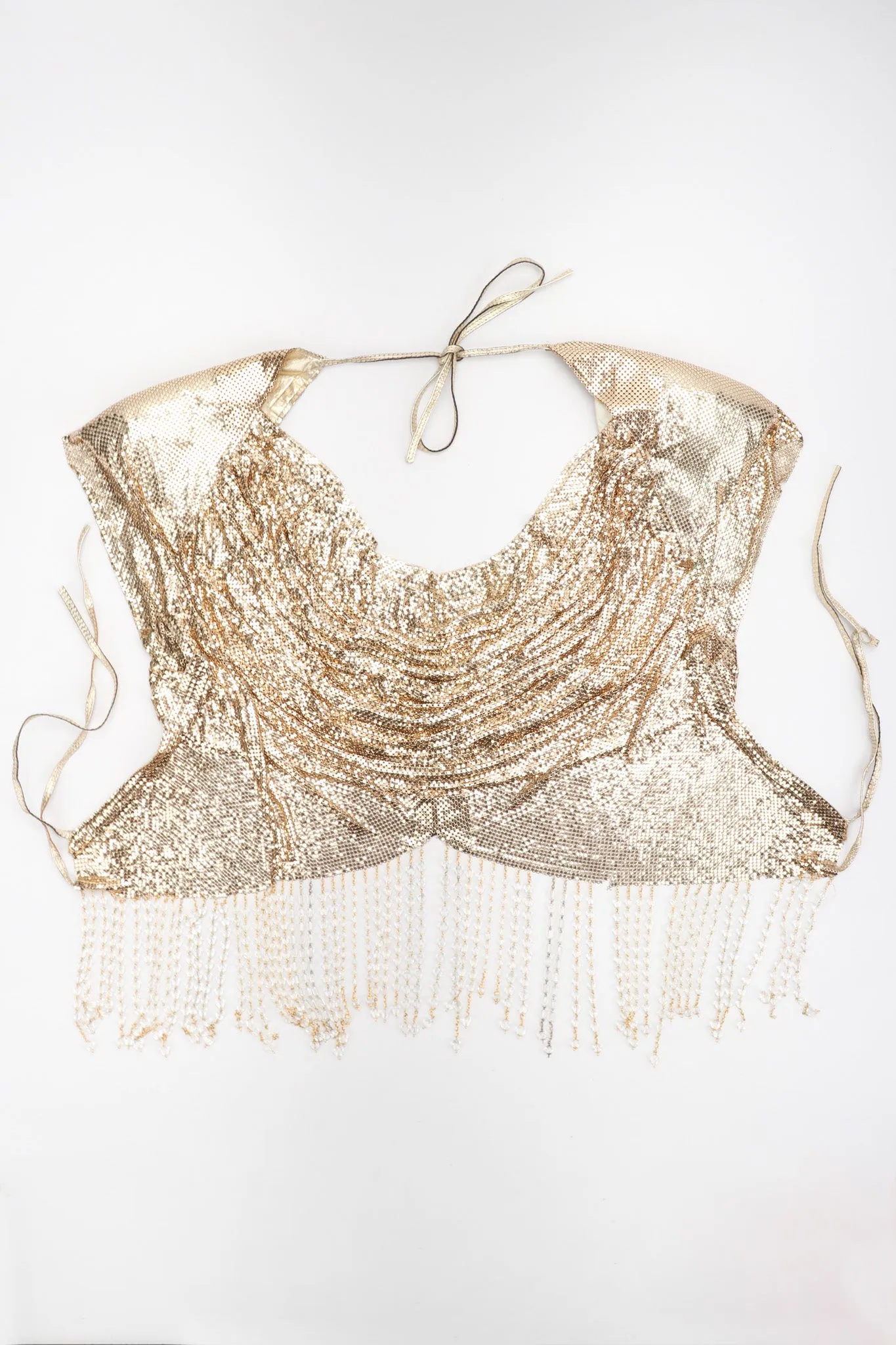 Liquid Gold Cowl Top & Skirt Set