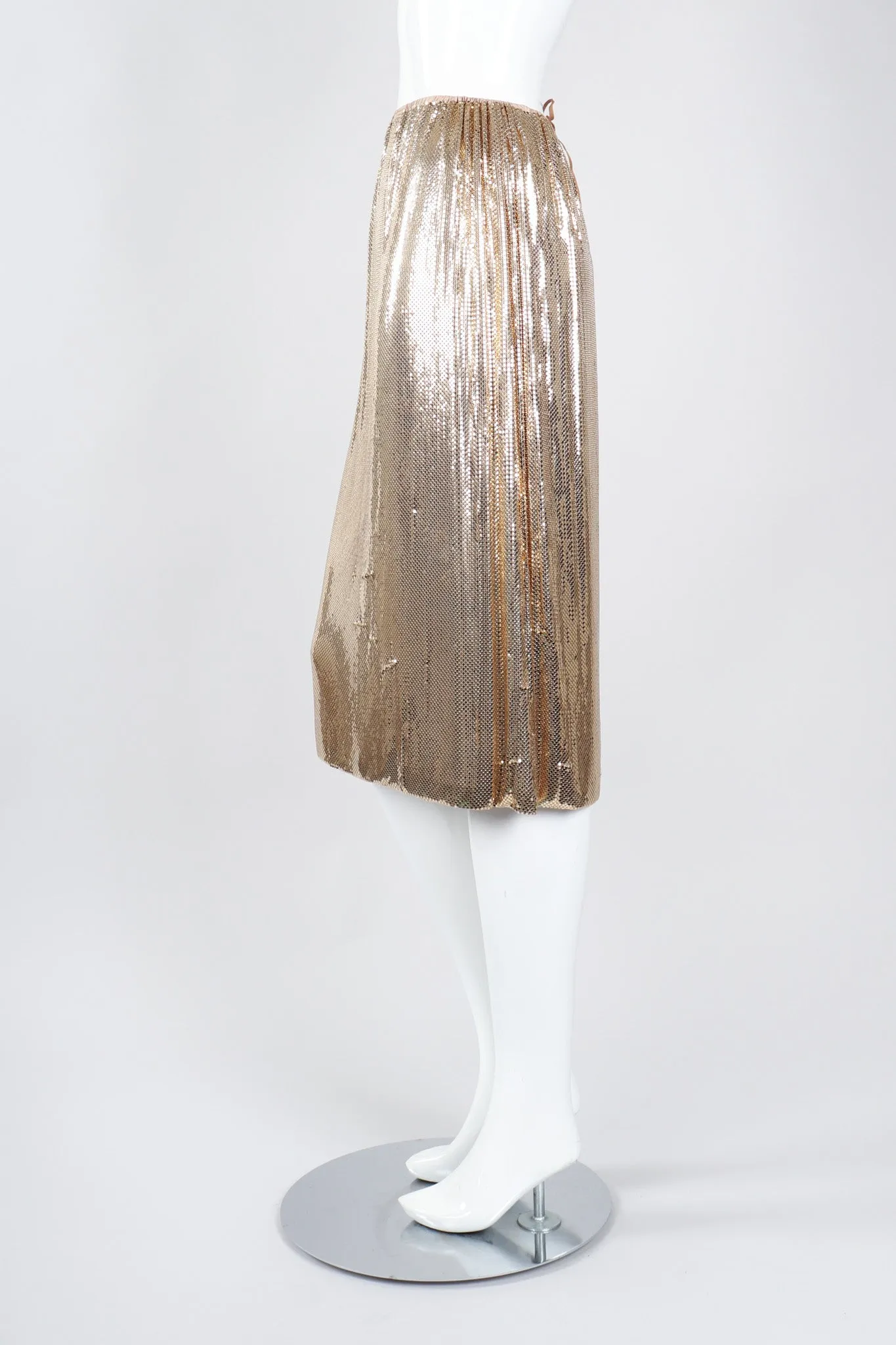 Liquid Gold Cowl Top & Skirt Set