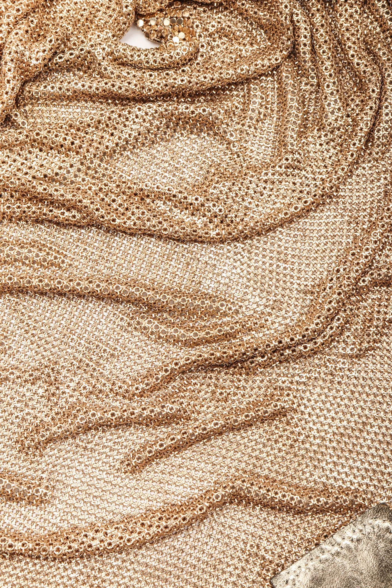 Liquid Gold Cowl Top & Skirt Set