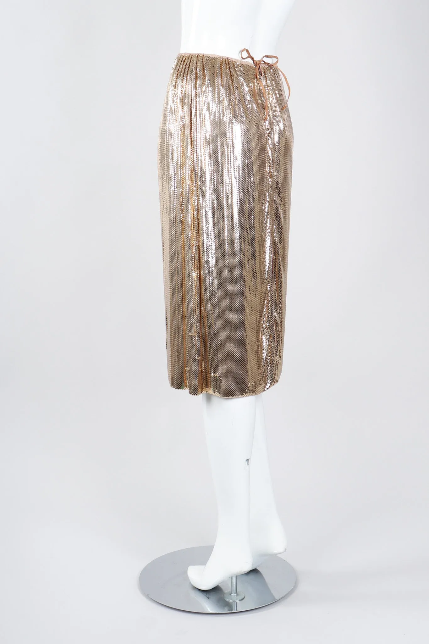 Liquid Gold Cowl Top & Skirt Set