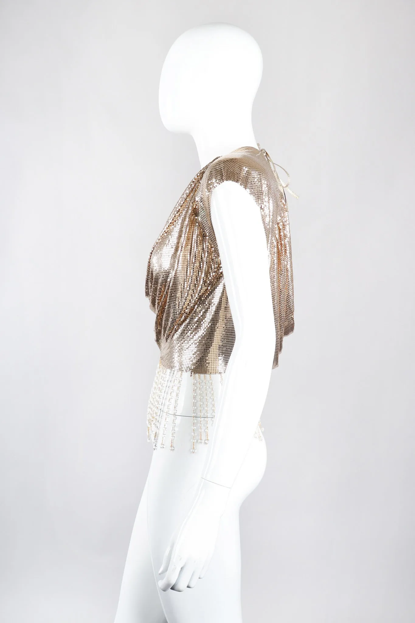 Liquid Gold Cowl Top & Skirt Set