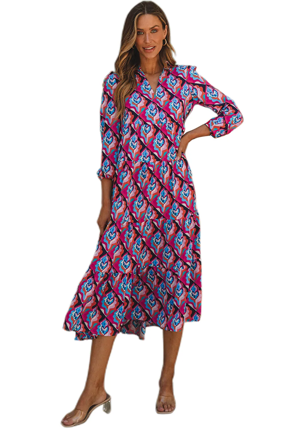 Long Sleeve High Waist Dress