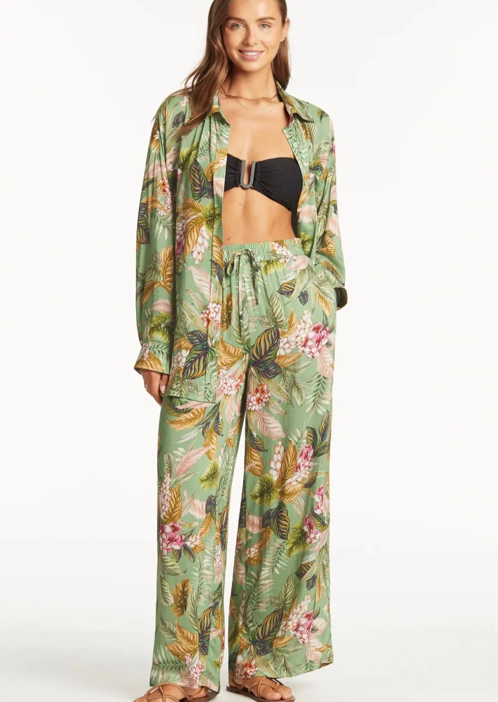 Lost Paradise Palazzo Pant Green