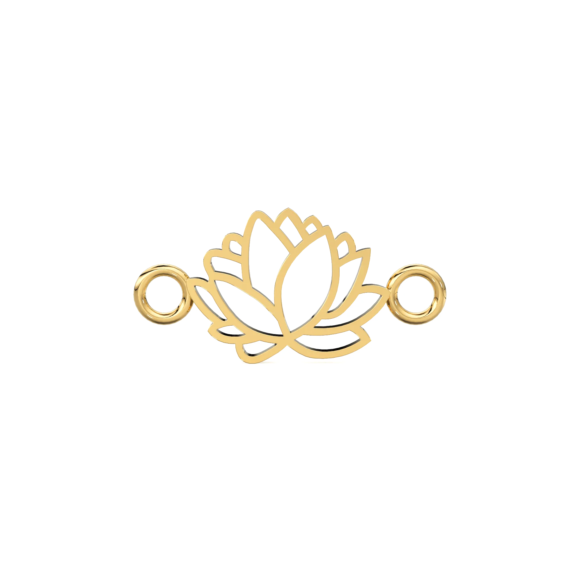 Lotus Connector / 14k 18k Solid Gold Lotus Necklace for Women / Necklace Gift / Gold Lotus Flower Connector / Simple Lotus Necklace