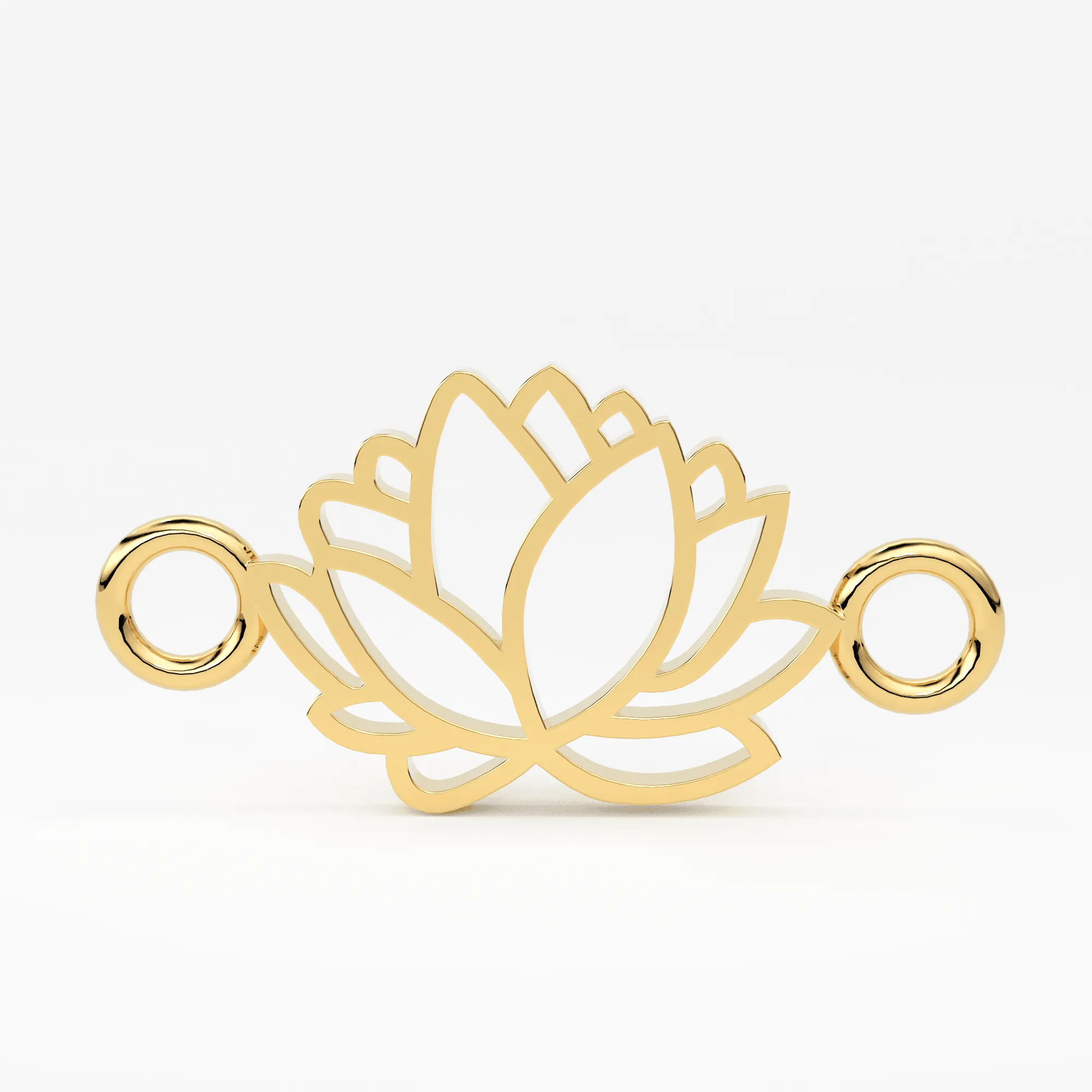Lotus Connector / 14k 18k Solid Gold Lotus Necklace for Women / Necklace Gift / Gold Lotus Flower Connector / Simple Lotus Necklace