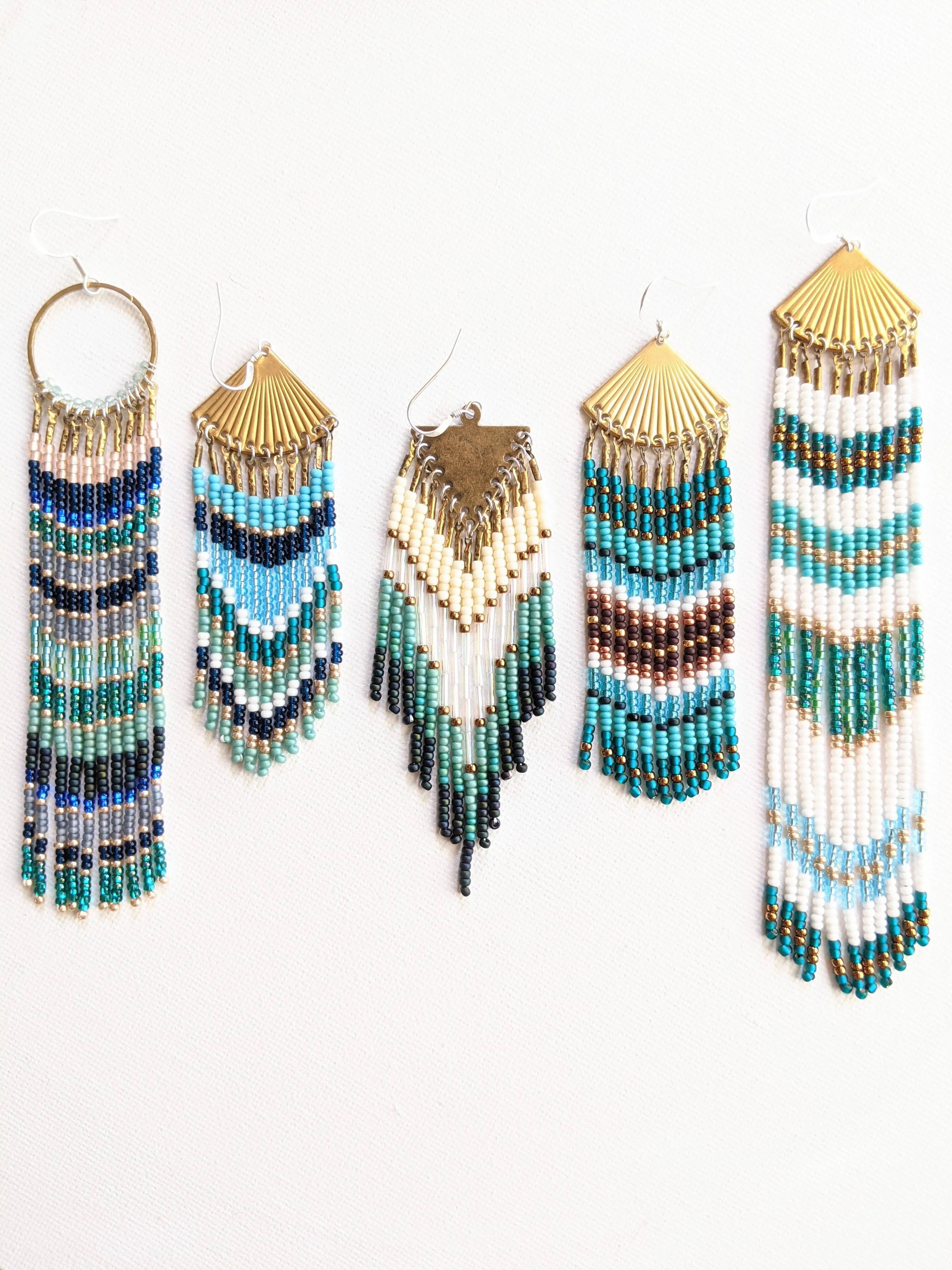 Louise Snow Blue Boho Earrings
