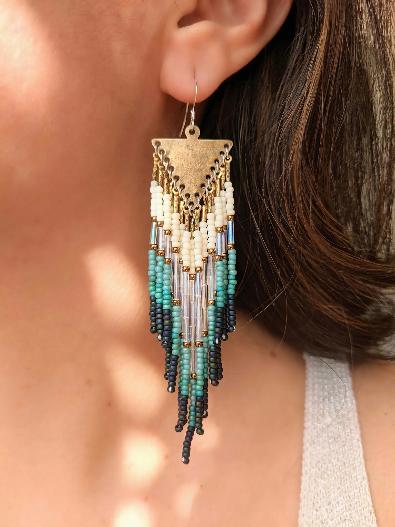 Louise Snow Blue Boho Earrings