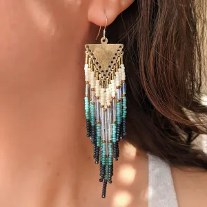 Louise Snow Blue Boho Earrings
