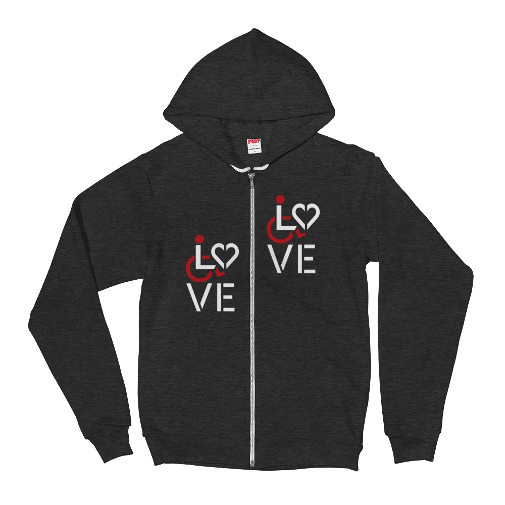 Love (for the Speical Needs Community) Zip-Up Hoodie Sweater (Fits Small)