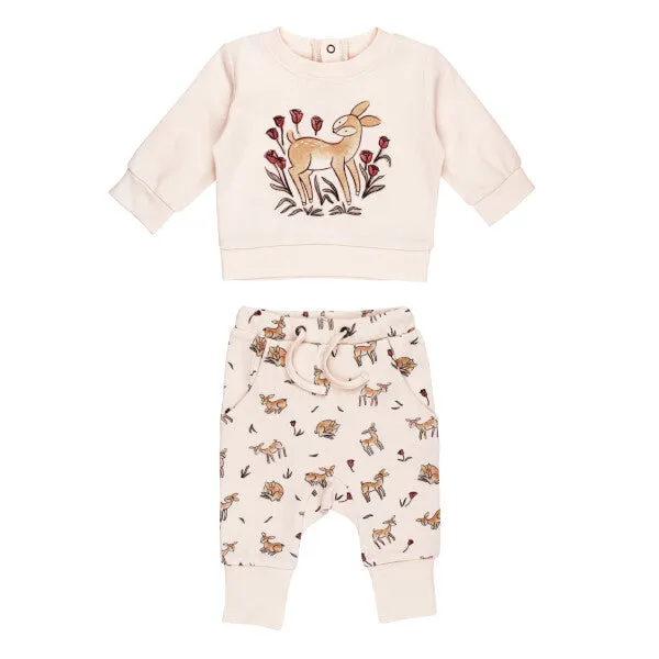 Lovedbaby - Organic Sweatshirt & Jogger Set - Doe a Deer