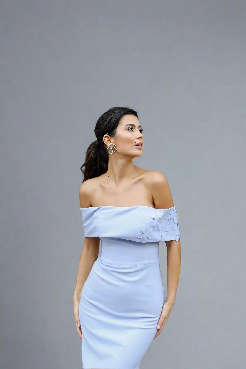Lucia bardot crepe gown