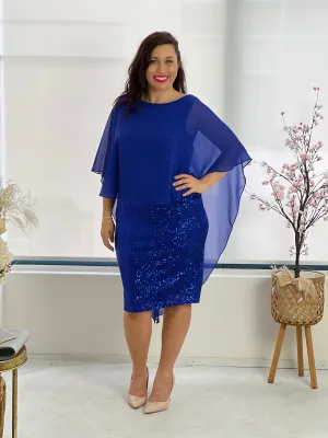 Luina Royal Sequin Evening Dress